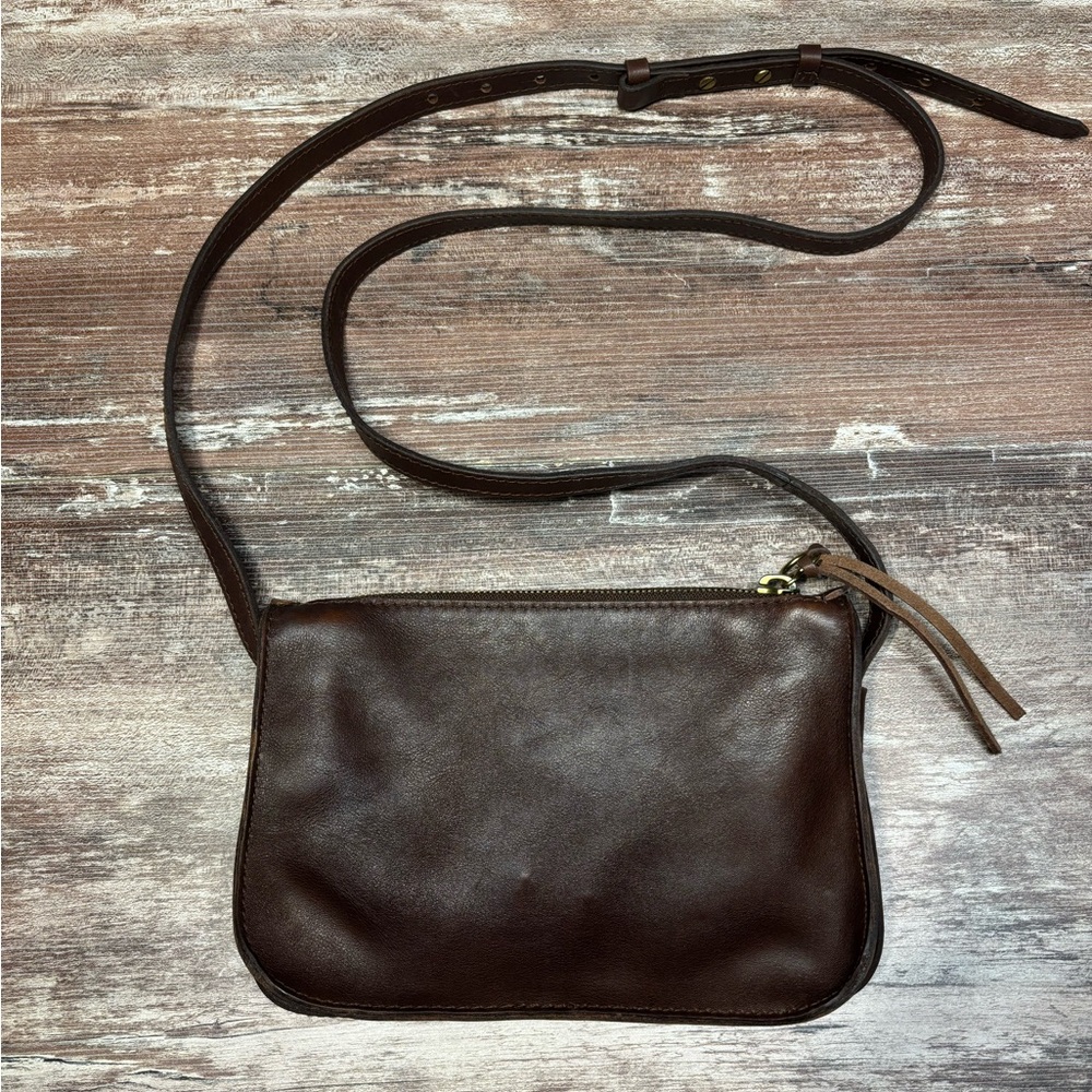 Madewell | VGUC Brown Leather Simple Crossbody Bag Leather Classic Chic Suede - Picture 3 of 13